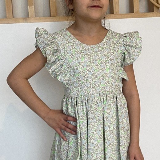 Robe Candice popeline fleurie fluo – Image 3