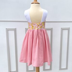Robe Candice Liberty Betsy strawberry lemonade et gaze rose blush 6 ans