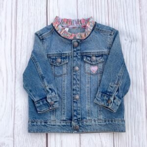 Veste 12 mois 2nde main customisée Meadow song pétale