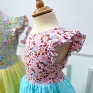 Robe Adèle Liberty Betsy écureuil et broderie anglaise festonnée 6 ans