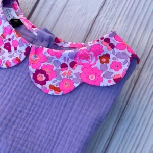 Blouse gaze de coton lilas et Liberty of London Betsy rose rare