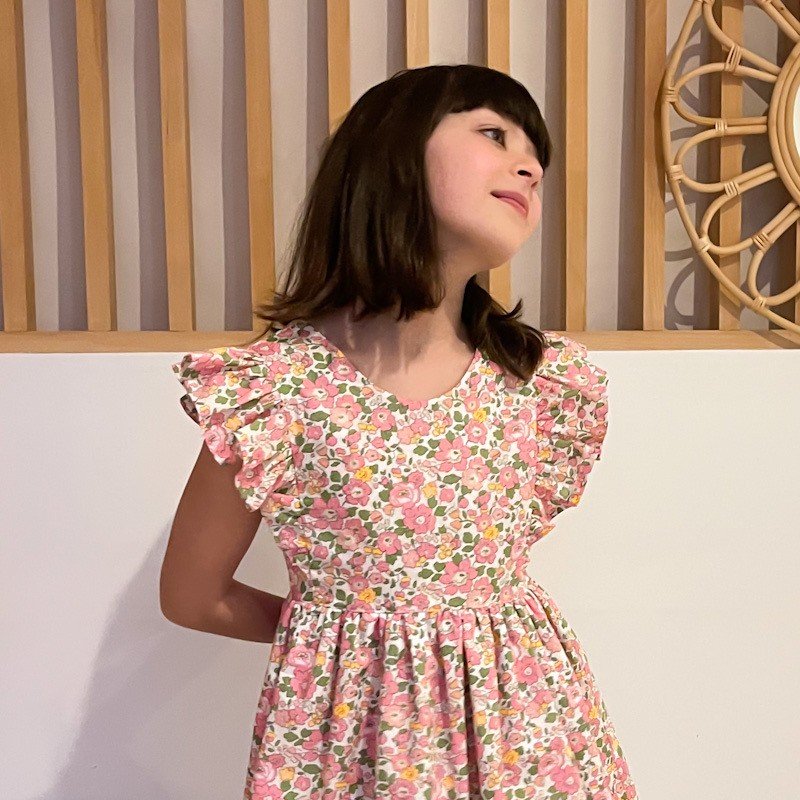 Robe Candice Liberty Betsy pêche fluo – Image 7