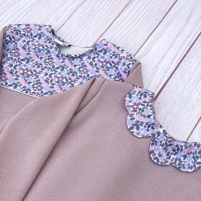 Sweat molleton rose pailleté et Liberty Betsy berry lilas – Image 2