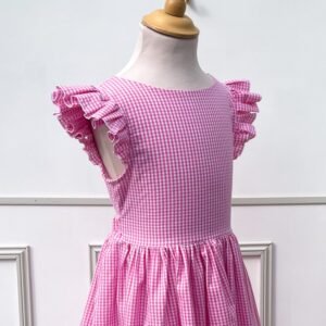 Robe Adèle Vichy rose 8 ans