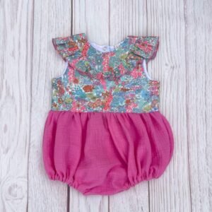 Barboteuse Clarisse gaze malabar et liberty Margaret Annie Vahiné