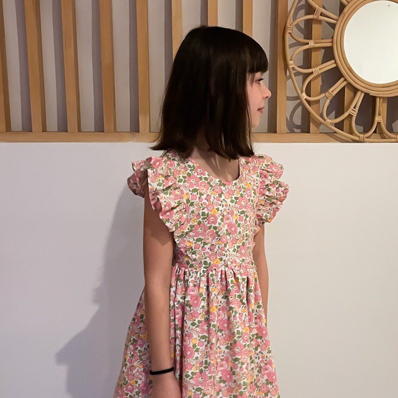 Robe Candice Liberty Betsy pêche fluo – Image 4