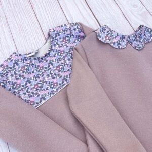 Sweat molleton rose pailleté et Liberty Betsy berry lilas