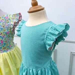 Robe Adèle Vichy menthe 7 ans