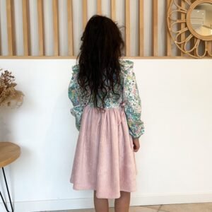 Robe Serena Bouquet parade et velours rose layette 7 ans