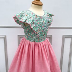 Robe Alba Liberty Betsy seafoam et gaze rose bonbon
