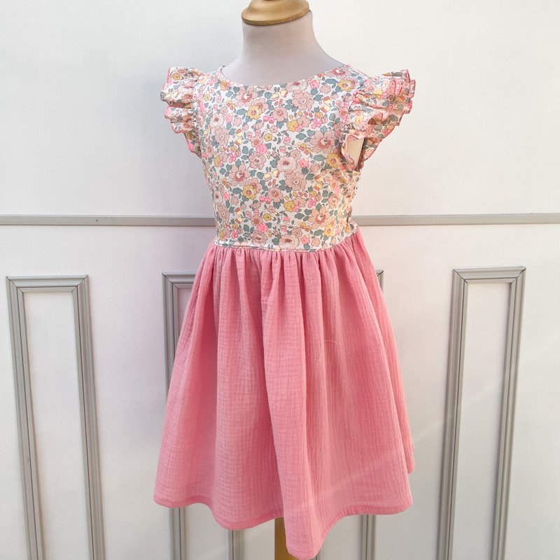 Robe Adèle gaze pailletée et Liberty Classique – Image 3