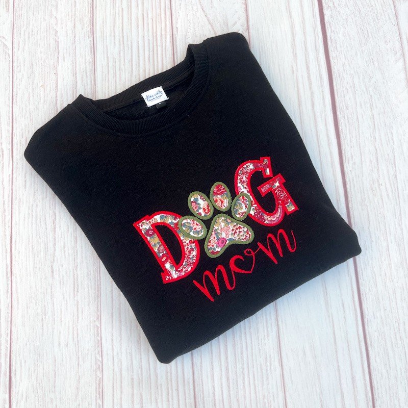 Sweat personnalisé DOG MUM Liberty Elysian cerise – Image 3