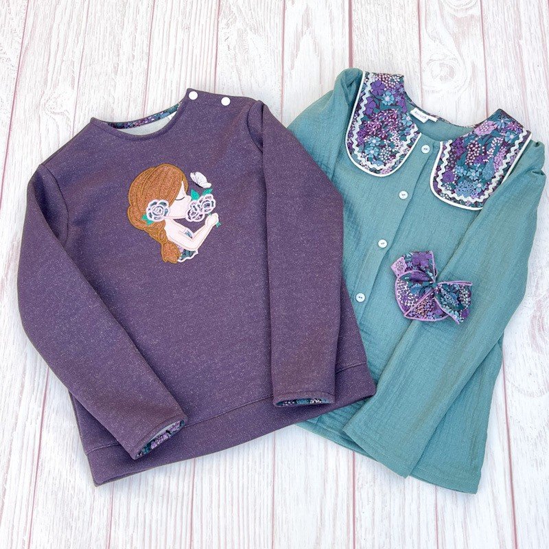 Blouse Soizic gaze pailletée et Liberty Ciara Myrtille – Image 3