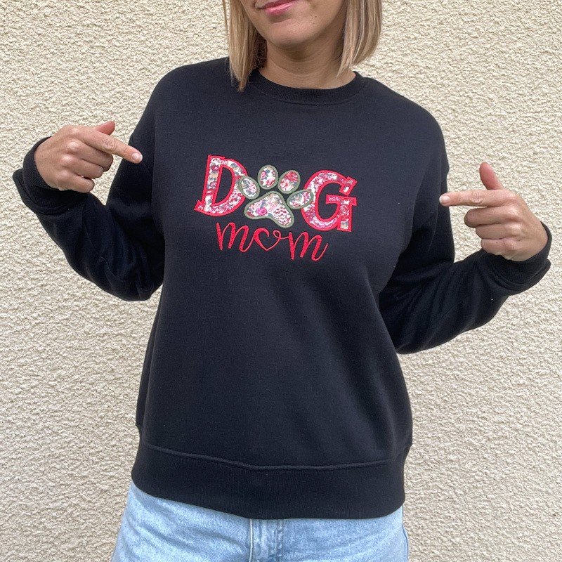 Sweat personnalisé DOG MUM Liberty Elysian cerise – Image 2