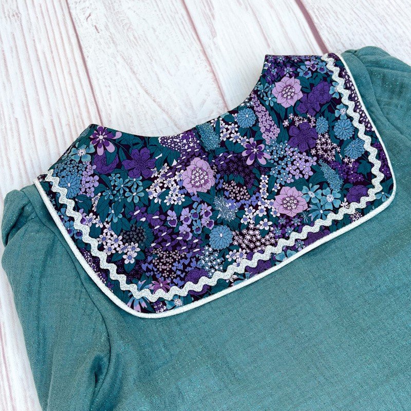 Blouse Soizic gaze pailletée et Liberty Ciara Myrtille – Image 2