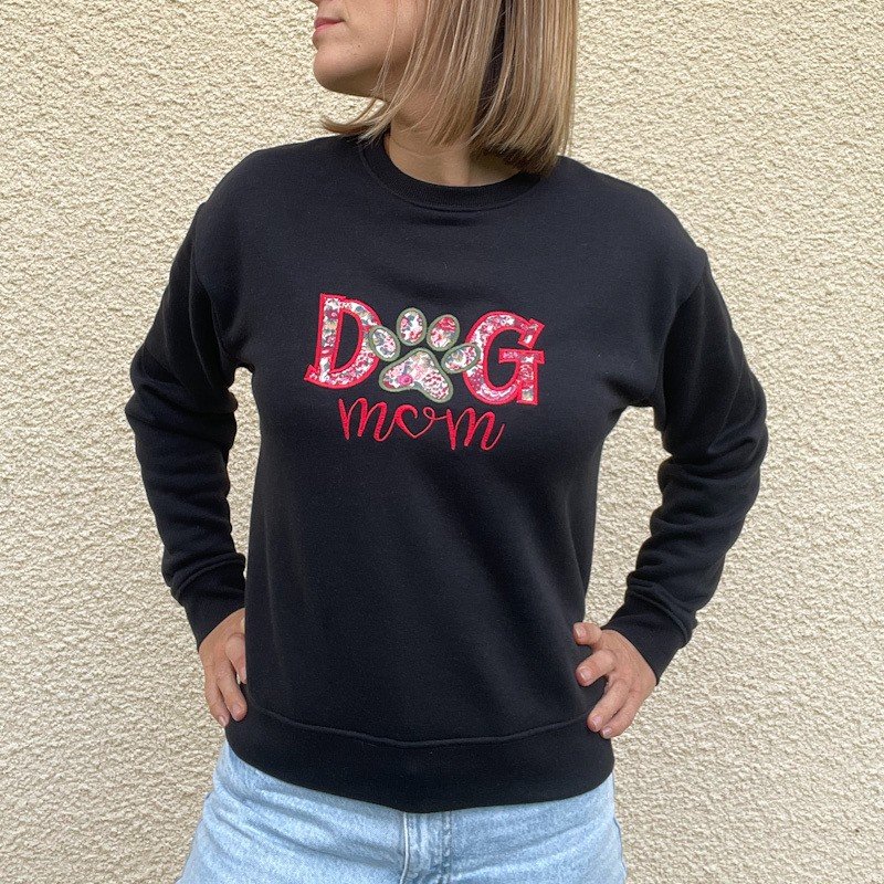 Sweat personnalisé DOG MUM Liberty Elysian cerise