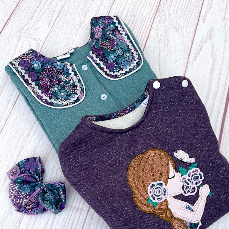 Blouse Soizic gaze pailletée et Liberty Ciara Myrtille – Image 4