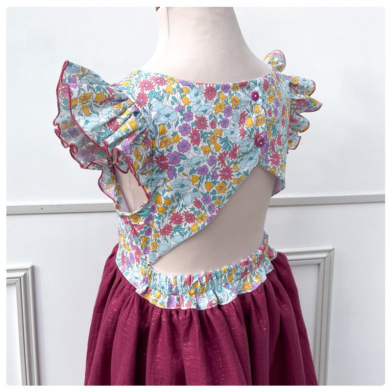 Robe Adèle liberty Poppy&Daisy summer et gaze pailletée – Image 3