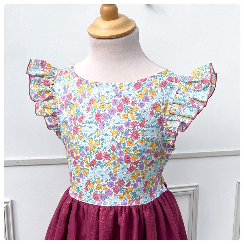 Robe Adèle liberty Poppy&Daisy summer et gaze pailletée – Image 4