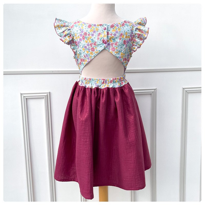 Robe Adèle liberty Poppy&Daisy summer et gaze pailletée – Image 6