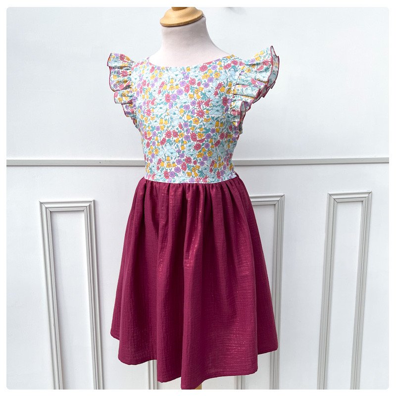 Robe Adèle liberty Poppy&Daisy summer et gaze pailletée