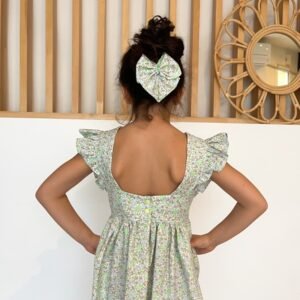 Robe Candice popeline fleurie fluo