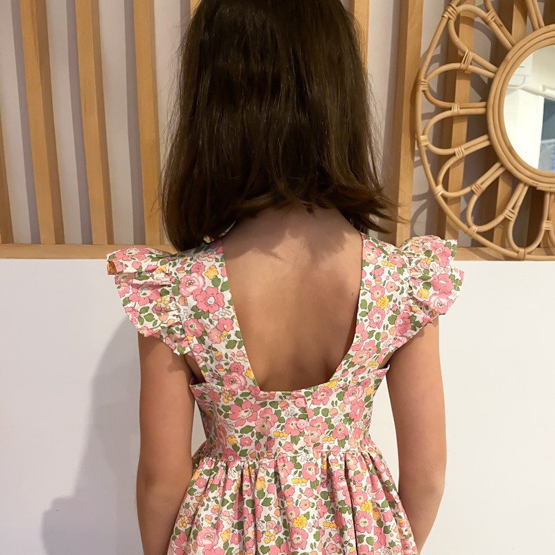 Robe Candice Liberty Betsy pêche fluo – Image 3