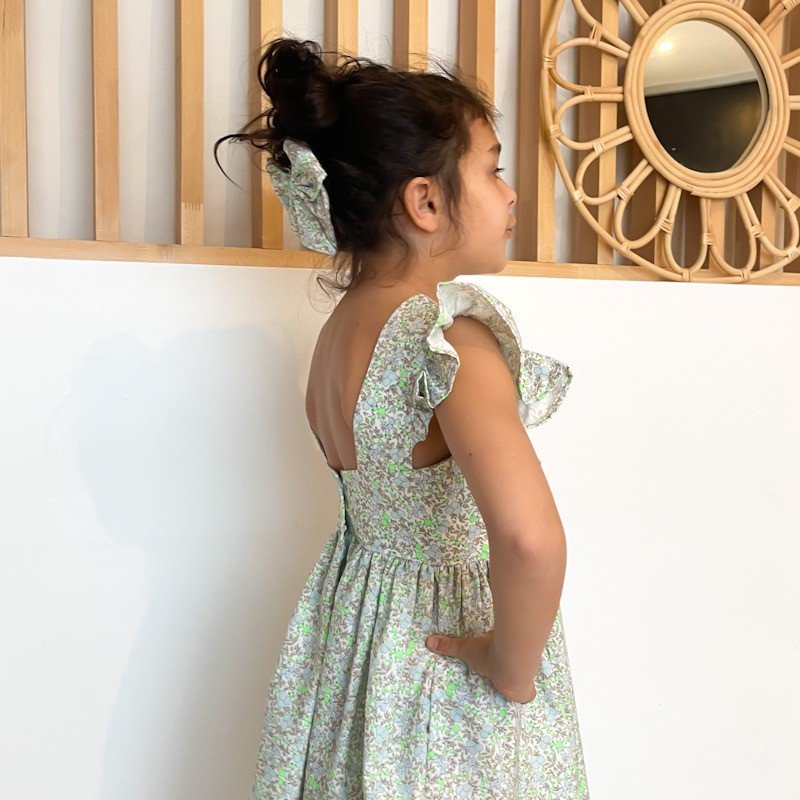 Robe Candice popeline fleurie fluo – Image 5