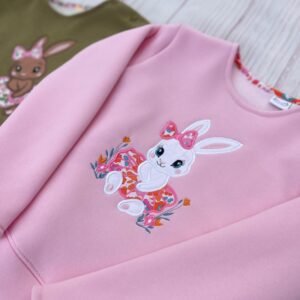 Sweat molleton rose layette et liberty Betsy clémentine