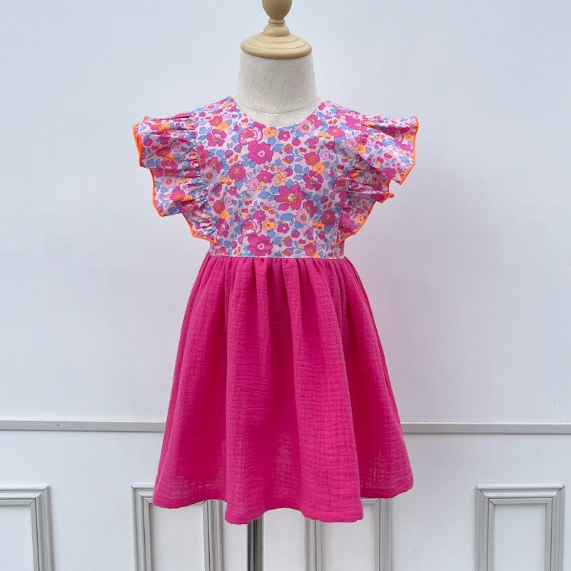 Robe Candice Liberty Betsy Malibu et gaze cyclamen – Image 3
