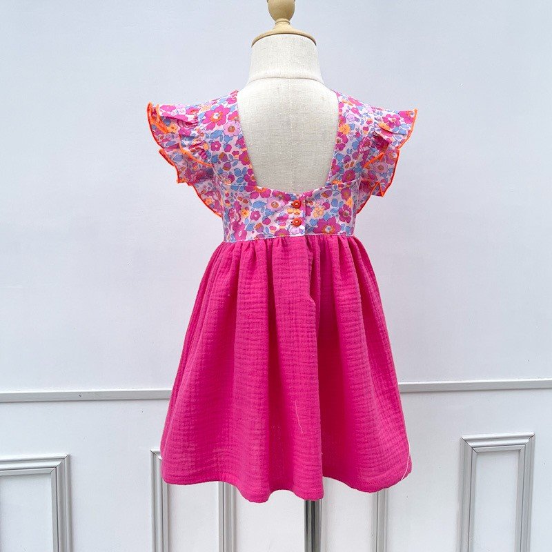 Robe Candice Liberty Betsy Malibu et gaze cyclamen – Image 2