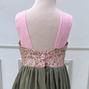 Robe Candice Liberty Popp&Daisy pompadour et gaze pailletée kaki