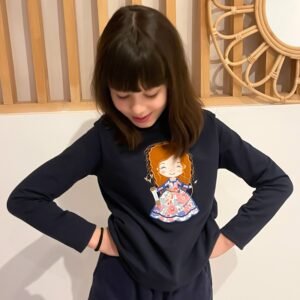 Sweat léger 7 ans bleu navy Broderie Merida Betsy Hope