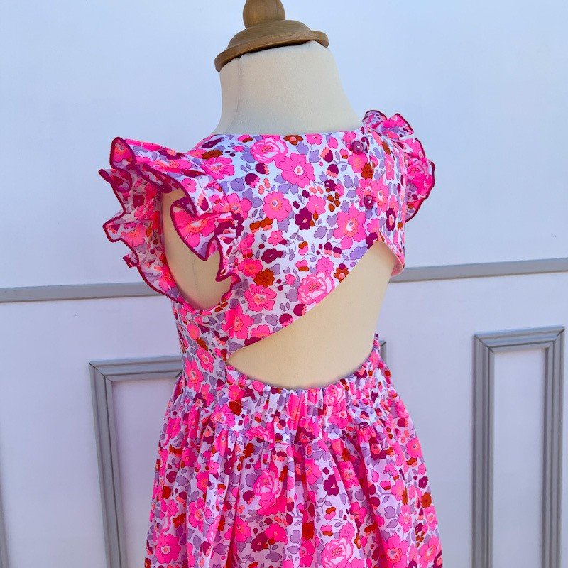 Robe Adèle Liberty Betsy cassis fluo – Image 3