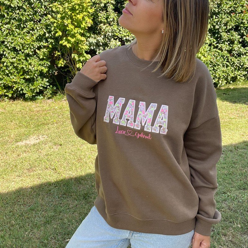 Sweat personnalisé MAMA Prénoms coeurs Choisis tes coloris – Image 4