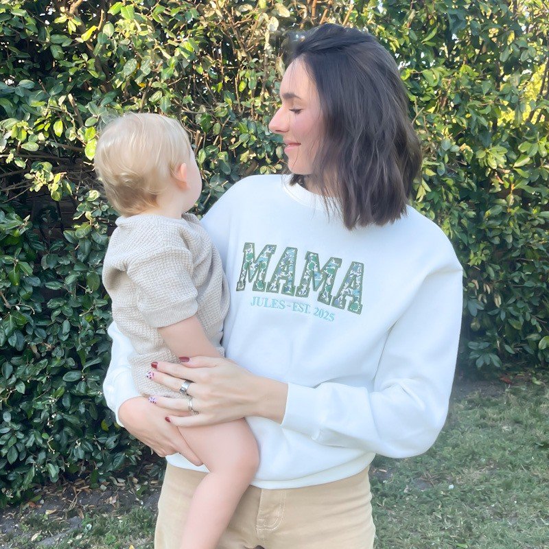 Sweat personnalisé MAMA Poppy diabolo menthe – Image 3