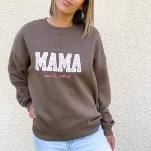 Sweat personnalisé MAMA Prénoms Betsy berry latte