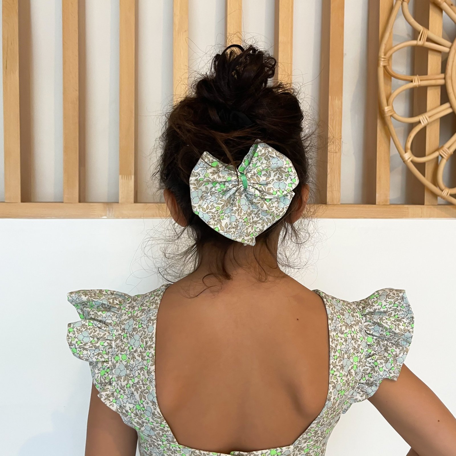 Robe Candice popeline fleurie fluo – Image 4