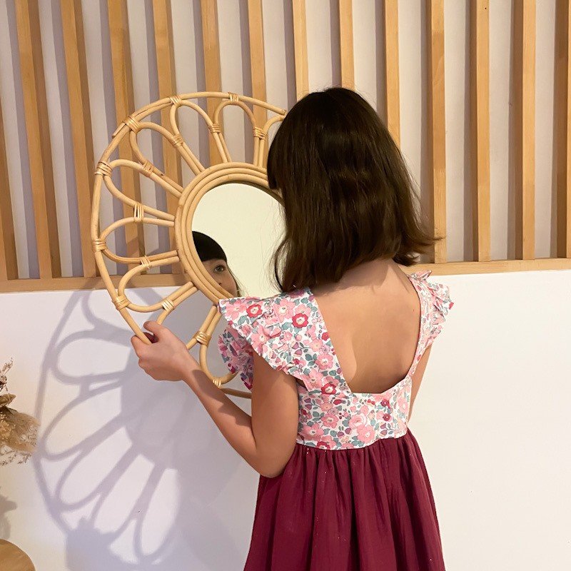 Robe Candice Liberty Betsy pétale et gaze pailletée framboise – Image 4