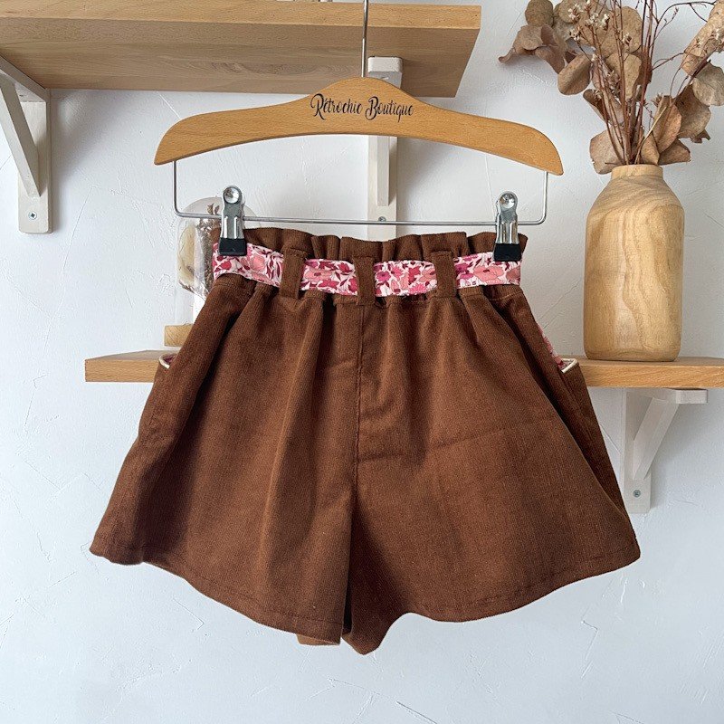 Short Azilis velours et Liberty Poppy framboise – Image 2
