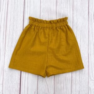 Short Rosalie gaze pailletée moutarde 9ans