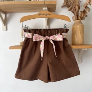 Short Azilis velours et Liberty Betsy berry latte
