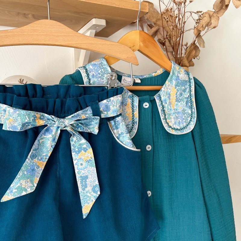 Short Azilis velours et Liberty Margaret Annie Tahiti – Image 4