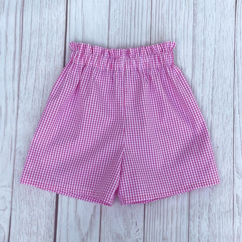 Short Rosalie popeline coton vichy rose – Image 2