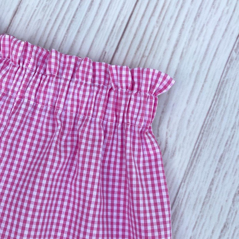 Short Rosalie popeline coton vichy rose – Image 3