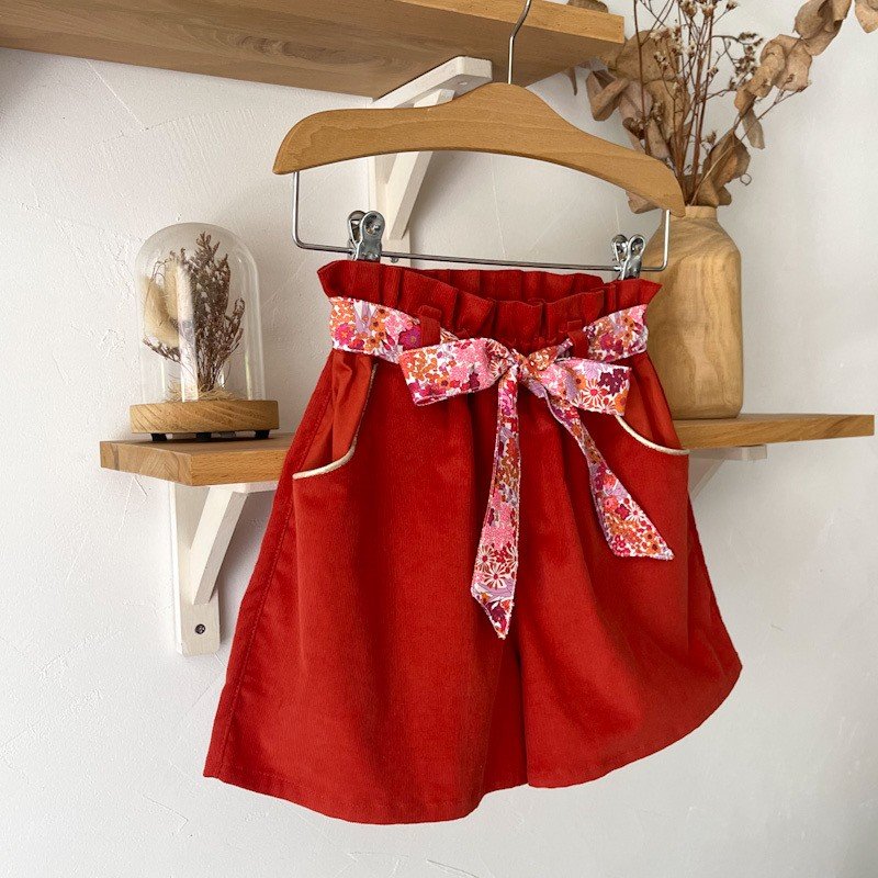 Short Azilis velours et Liberty Margaret annie hibiscus – Image 5