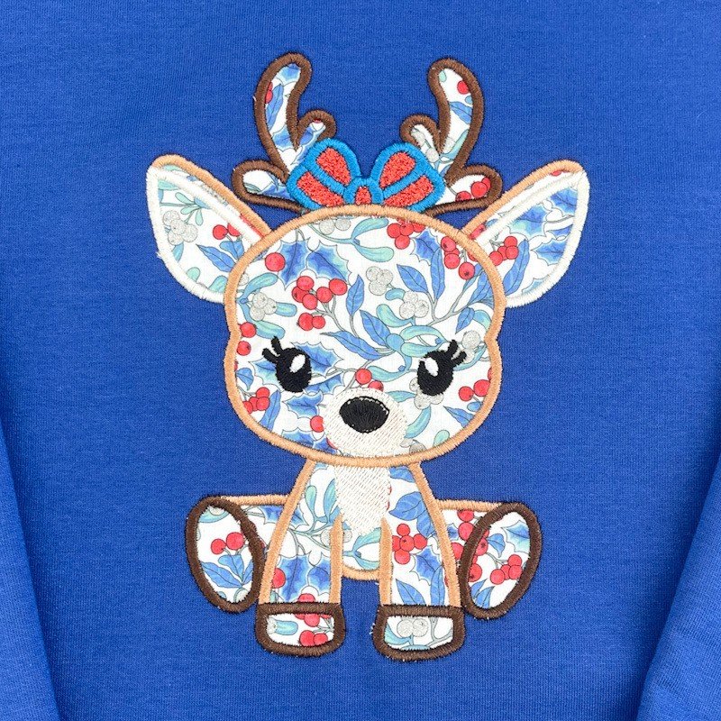 Sweat léger bleu électrique et liberty Yulletide berry argent – Image 3