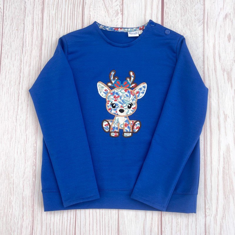 Sweat léger bleu électrique et liberty Yulletide berry argent – Image 2