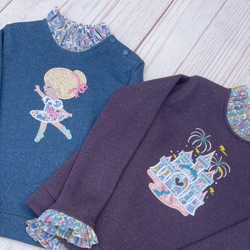 Sweat violet pailleté et liberty Betsy periwinkle – Image 4