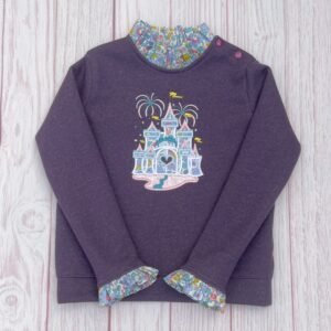 Sweat violet pailleté et liberty Betsy periwinkle